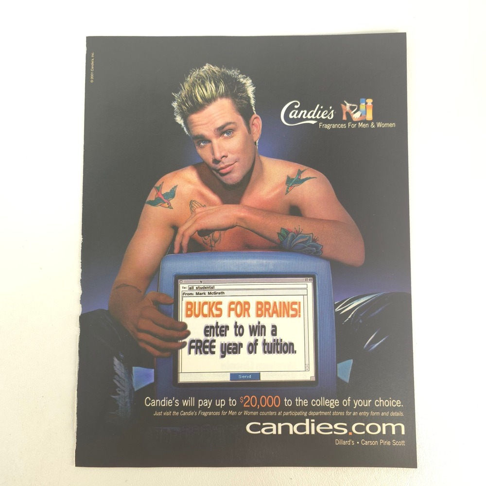 Candie's Mark McGrath Print Ad Y2K Fragrance Fashion Collector Boutique Decor